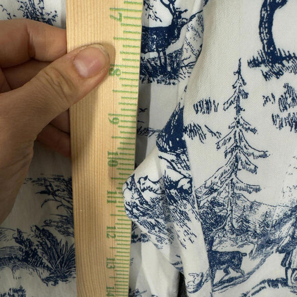 Soft Surroundings Pants Women PS Petite White Nature Print Chino Skinny Mid Rise - Picture 4 of 8